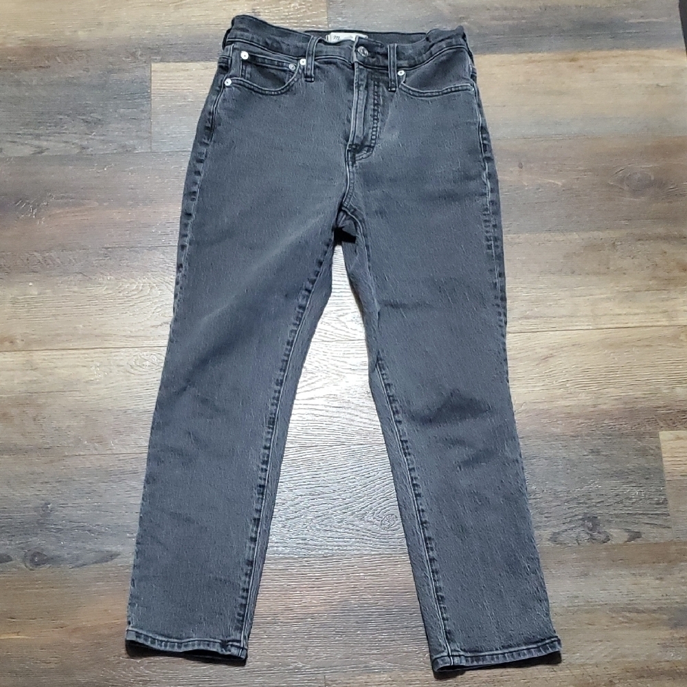 Madewell Gray Vintage Cut Straight Leg Jeans Washed Look